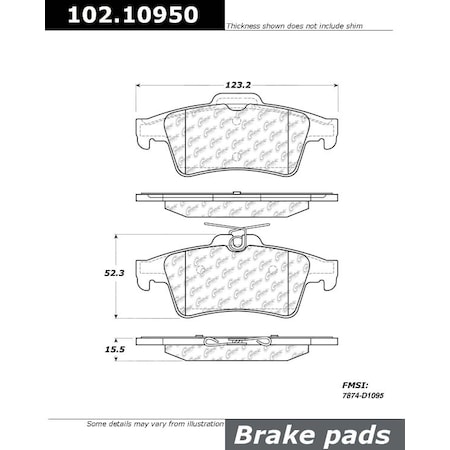 Centric Parts CTEK Metallic Pad, 102.10950 102.10950